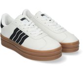 Davinia Shoes Zapatillas Casual para Mujer, Diseño Elegante con Rayas, Suela Gruesa, Cordones Ajustables y Comodidad Asegurada para el Dia a Dia. Shoes&Blues.es RA90059-Blanco