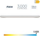 Regleta Estanca LED IP65 36W 3000lm 6500K Luz Fría 8,6x118x6,6cm EDM