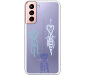 Funda compatible con Samsung Galaxy S21 - S30 (4G/5G) - Atrapasuenos corazones