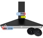 UNIVERSALBLUE Campana Piramidal EVEREST 6090B 90 Cm Negra - Absorbe Humos - Control por Botones - Nivel de Ruido 63 Db