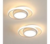 Plafon Led Techo, 32Wa Lámpara de Techo LED, 2350LM Blanco Frío 6500K, Creatividad Redondo Luz de Techo del Para Corredor Baño Cocina Sala de Estar Dormitorio Pasillo, Largo 28cm