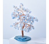 1PC Amethyst Lucky Tree Natural Crystal Tree Gem Weeping Willow With Agate Slices Feng Shui Tree Home Decor Living Room DIY Gift