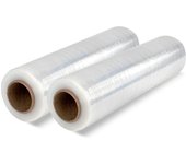 OFITURIA Film estirable, Film Transparente para Embalar de 50 cm de ancho y estirable hasta 300 Metros de Longitud, Rollo de Film Elástico Manual para Embalaje Industrial, 2 unidades
