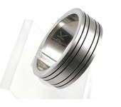 Anillo De Acero Inoxidable Con Lineas Negras