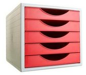Archivador Modular Archivo 2000 ArchivoTec Serie 4000 5 cajones Din A4 Rojo 34 x 27 x 26 cm