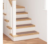 Tapetes para Escalones vidaXL con Respaldo de Látex Marrón Claro 20x75