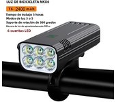 NATFIRE 6LED 10000 mAh Bike Light Rainproof USB Rechargeable LED Bicycle Light Super Bright Flashlight for Cycling Front Light