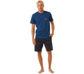 Camiseta de Manga Corta Rip Curl Stapler para hombre en color azul