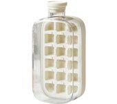 Botellas para cubitos de hielo con tapa, 2025, vertical, sin contacto, para agua, máquina de hielo portátil para verano, fácil de presionar, para whisky, cócteles, té y zumos (blanco, L)