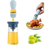 Oil Dispenser, 180ml With Brush Portable Oil Bottle, for Air Fryer Kitchen Cooking Salad Baking BBQ, Oil Bottles for Kitchen (Blue)