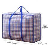1PC foldable moving bag Large capacity woven bag snakeskin bag Waterproof portable mobile bag blue