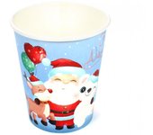 Partilandia 12 Vasos de papel para Navidad de Papá Noel de 270 ml