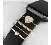 Diamond Metal Charms Decorative Ring For Apple Watch Band Decor Accessories For iWatch Bracelet Silicone Strap 8 7 6 SE 5 4 3
