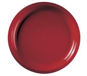 MONOUSO | Plato Duro Reutilizable PP Rojo "Round" Ø29cm (25 Uds)