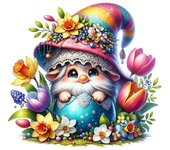 5D DIY Full Round Drill Diamond Painting Easter Gnome Egg Home Decor Art Craft