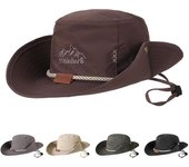 Protección UV Sombrero de Pescador Sombrero para Pesca Hombre, Sombrero para el Sol Plegable ala Ancha Bucket Hat Sombrero de Safari Cuerda Trenzada Gorras de Senderismo Gorra de Sol de Jungla