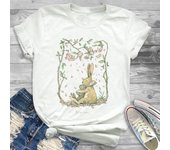 Lovely Style Pet Print T-Shirt Crew Neck Casual Short Sleeve T-Shirt Spring Summer Women's Clothing Fashion Simple Short Sleeve