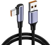 4.0 Right Angle Wire 90 Degree Data Cable 100W PD Fast Charging Line USB A to USB Type C Cable For Laptop Mobile Phone