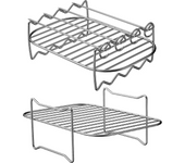 Kitchen Grill Air Fryer Rack for Ninja Dual Air Fryer with Barbecue Sticks for Double Basket Air Fryers Oven Microwave Baking