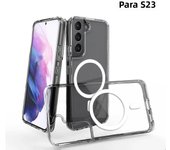 Original Magnet Cover For Magsafe Clear Case Samsung Galaxy S23 Fe S22 S24 Ultra S21 Plus Z Flip Fold 6 5 4 3 Acrylic Silicone