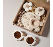 Baby teether Gift Set With flower Teething Pacifier Chain baby sunglass New Born Baby Teether Set