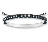 Thomas Sabo Love Bridge, Mujer, pulsera negro, Plata de ley 925, Nailon, LBA0051-173-11