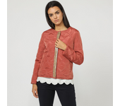 Chaqueta guateada ANANY con detalle de lentejuelas en la solapa y bolsillos laterales - AN-261063