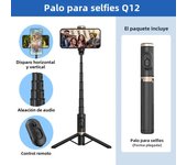 Palo Alto Bluetooth Inalámbrico Manejable Con Trípode Y Control Remoto Extensible Monopod Para Huawei iPhone 13 pro Max Xiaomi Teléfono Vivo
