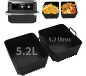 Air Fryer Tray Silicone Mold For Ninja Af500 Air Fryer Liner Basket Reusable Oven Baking Tray Non-Stick Pizza Grill Pan