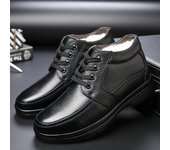 2024 Men's Genuine Leather Cotton Boots outdoor Leather non slip shoe Comfortable velvet snow boot Fashion casual new male shoes