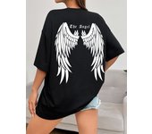 Dark Angel Wing Hot sale Graphic Printed T-Shirts For Women Loose Oversized Clothing Hip Hop Street Tshirt Cotton Short Sleeves