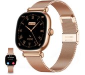 Smartwatch KSIX Iria, Pantalla AMOLED 1.7", Aut. 4 días, Correa metal y silicona, Modos deporte y salud, Llamadas, Rosa