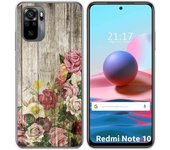 Tumundosmartphone Funda Gel Tpu para Xiaomi Redmi Note 10 / 10S diseño Madera 08 Dibujos
