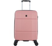 SAXOLINE Maleta cabina - pequeña, colección Cubic, color rosa, material ABS, 4 ruedas, tamaño 55x36x20,5 cm, 40 litros, 2.7 kg
