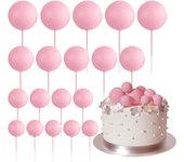 20 Pcs Ball Cake Topper Decorations Mini Balloons Cake Topper Sticks Orange Balls for Wedding Birthday Aniversary Cake Decoratio
