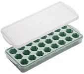 Cubiteras de hielo con forma de garra de gato para congelador, apilables, de silicona sin BPA y con tapa, moldes cuadrados de fácil liberación para bebidas, jugos y café (verde)