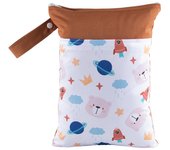 BIAI 25*35cm Wet Storage Bag Washable Diaper Nappy Bag Waterproof Beach Bag Double Pocket with Zippers Travel Makeup Storage Bag
