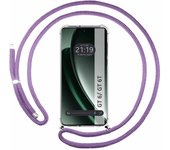 Tumundosmartphone Funda Colgante Transparente para Realme GT 6 / GT 6T 5G con Cordon Morado