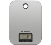 Báscula de Cocina Electrónica Orbegozo PC 1019/ hasta 5kg/ Plata