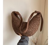 Forest Lazy Style Crossbody Bag Bohemian Handmade Grass Woven Bag Leisure Vacation Beach Women's Woven Dumpling Bun