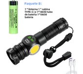 COB Glare Flashlight Long Range Zoom White Laser Tail Strong Magnetic LED Outdoor Camping Lighting Aluminum Alloy Lanterna
