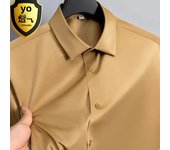 Basic Men's Black Shirt Long Sleeve Non Ironing Wrinkle Ice Silk Casual Soft Camisas Business Dress Mens Designer Clothes 5XL