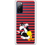 Funda original compatible con Samsung Galaxy S20FE - S20 Lite 5G - Sylvestre y Piolin Franjas Rojas