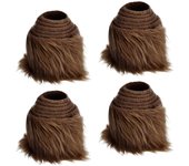 4Pcs Faux Fur Fabric Costume DIY Soft Supplies Crafting Toy Fuzzy for Hat Shoes Holiday Clothing Christmas Tree Decoration