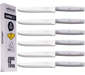 Arcos cuchillos de mesa cuchillo mesa tradicional  6 Piezas cuchillo chuletero  cuchillo mesa clasico  mango nailon  Envase Eco  Fabricado en España