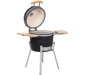 vidaXL Kamado Barbacoa de Carbón con Estantes Parrilla Quemador Cerámica 76 cm BBQ Color Negro,  Rojo, y mas