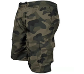 2024Summer Men Fahison Military Cargo Shorts Men's Cargo Work Shorts Military Style Straight Work Pocket Elasticated Short Pants