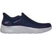 Cómoda  Deportiva hombre Skechers SLIP-INS: GO WALK FLEX - OJAI azul. Plantilla Memory Foam® Skechers Hands Free Slip-ins Diseño talón Comfort Pillow cálzate sin manos. Altura Tacón bajo (1-3 cm) Referencia 216333-NVY