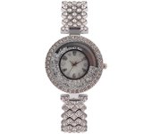 Reloj para mujer con piedras brillantes en movimiento, correa de brazalete, movimiento de cuarzo, un reloj de lujo para la mujer