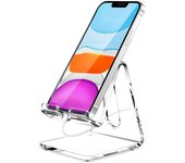 Soporte acrílico para teléfono móvil, soporte de escritorio transparente portátil, compatible con Phone15 14 13 Pro Max Mini 12 11 Plus SE, Switch, teléfonos inteligentes Android,